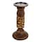 Hello Honey® 5" Natural Carved Wood Candle Holder